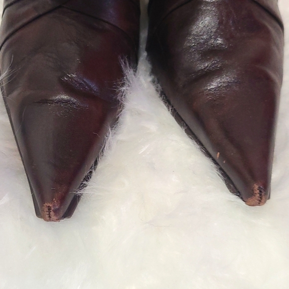 Dark brown pointed stiletto heel boots - Picture 2 of 6
